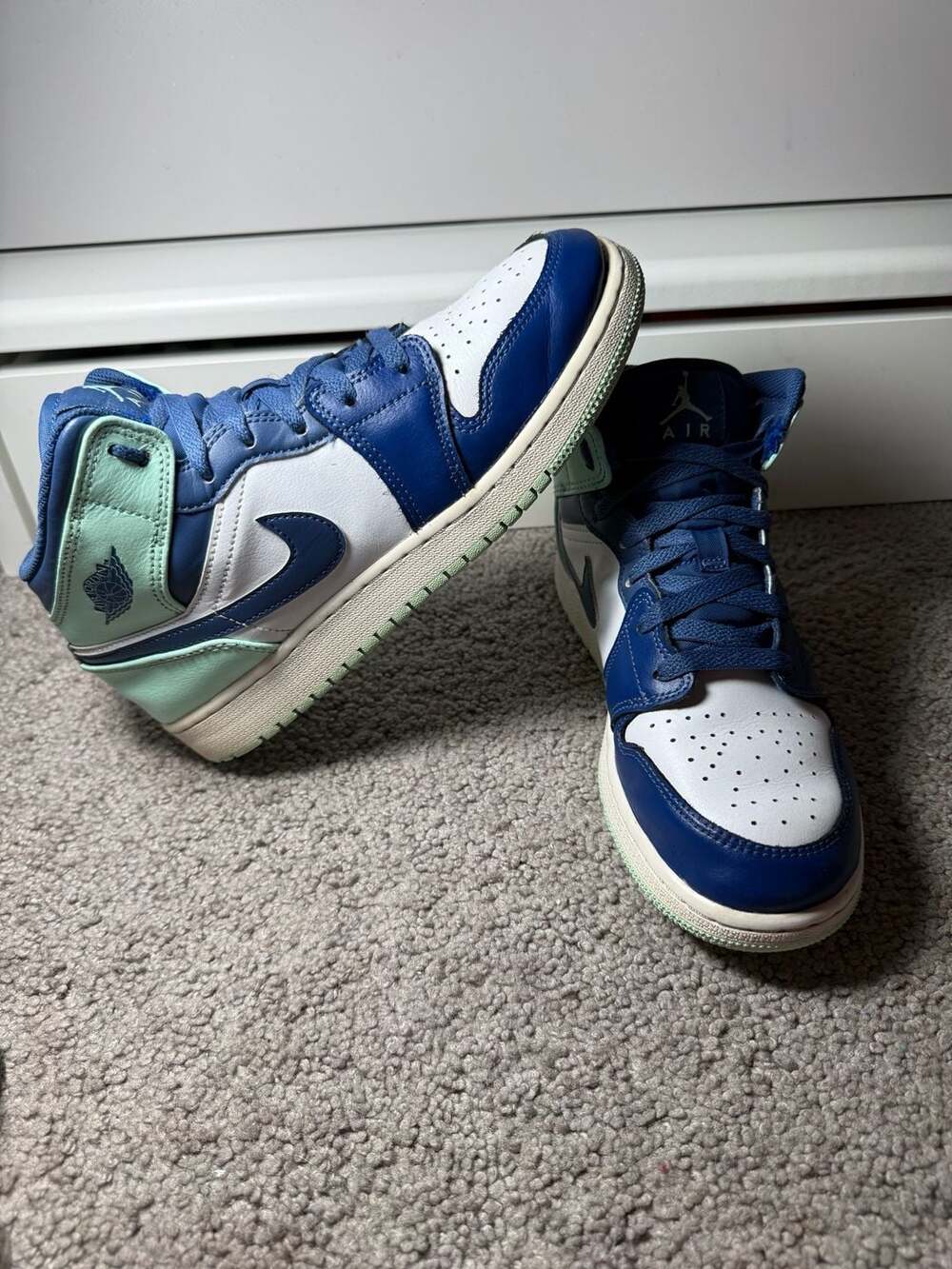 Nike Air Jordan 1 Mid Size 6.5Y Mystic Navy Mint Foam